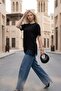 Asymmetric Long Blouse with Lace Detail - 5