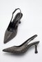 Glitz Stone Open Back Goblet Heeled Shoes Evening and Evening Dress Stiletto 9cm