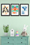 مجموعة إطارات غرفة الأطفال والرضع مقاس A5 مكونة من 3 قطع - إطار من الألومنيوم للتحميل من الأمام، لتزيين الجدران - 8