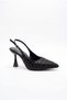 Glitz Stone Open Back Goblet Heeled Shoes Evening and Evening Dress Stiletto 9cm