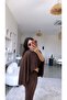 Brown Original Lycra Dress with Cape Detail - 2