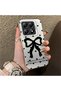 Mi 14t Pro 5g Compatible Silicone Edge Hard Back Case Couple Phone Case with Bow Pattern - 3