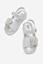 Silvery Butterfly Stone Children's Sandals Silver - 4