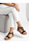 Women's full orthopedic soft soled sandal with rubber detail and stone decoration - 2