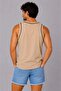 Men's Athlete Crew Neck Sleeveless Summer Tank Top - Brown - 2