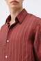 Burgundy Modal Blend Striped Men's Shirt - 4