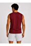 Men's contrast trim sleeveless tank top crew neck summer basic tank top - burgundy - 3