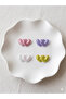 Set of 4 Heart-Shaped Glitter Hair Clips for Babies - Baby Hair Accessory Mini Clips