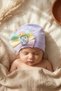 Lilac Color 100% Cotton Bowknot Baby Girl Beanie - Stylish Baby Hat with Pineapple Figure and Colorful Ribbon Detail - 2
