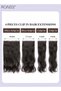 4Pcs Clip in Wavy Hair Extensions Invisible Adjustable Long Synthetic Heat Resistant Hairpieces for Women Girls (55cm,Dark Brown) - 5