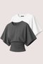 Ghassyco 2-Pack Women's 100% Cotton Stretchy Bat Sleeve Fitted Waist Crew Neck Summer Combed Cotton Sports T-Shirt