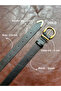 Learn Round Buckle Model Jacket Belt Dress Belt Trouser Belt - 4