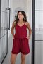 Burgundy Riley Strap Blouse Shorts Linen Set - 3
