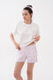 Crew Neck Oversize Cotton T-Shirt Checkered Heart Pattern Shorts Summer Women's Pajama Set - 5