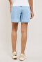 Washed Denim Shorts with Elastic Waist - 4