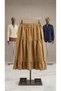 Summer Mustard Yellow Casual Long Skirt with Elastic Waist, Layered and Textured - 4
