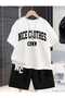 Summer Children's T-Shirt Shorts Unisex (Black Ni̇ceclothes N.C.E Print)