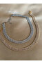 Three Row Waterway Women's Necklace Set - Color: Gold - Silver