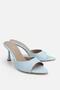 Woman's blue pointed toe high heeled slipper - 2