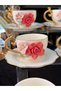 Porcelain Rose Embroidered Porcelain Coffee Cup Set for 6 People 90 ml - 7