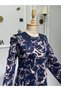 Women's New Season Collar Stone Detailed Glittery Piece Mother's Dress - 4