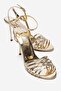 Lorion Gold Thin Strap Women's Heeled Shoes