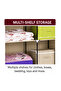 Portable Storage Wardrobe with Hanging Rod & Shelves Fabric Cloth Almirah with Steel Frame Dust & Moisture Resistant - 2