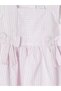 Lcw Baby Ecru Bow Detailed Square Collar Striped Baby Girl Dress - 3