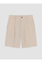 Alita city women's pleated shorts with linen blend difference - 5