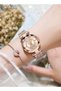 Women's Quartz Watch with Steel Strap Round Dial Zirconium Diamond Decoration Rhombus Cut Design Waterproof Luxurious Analog Wristwatch Gift for Ladies - 3