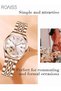 Women's Quartz Watch with Steel Strap Round Dial Rhinestone Decoration Hollow Heart Pattern Waterproof Luminous Analog Wristwatch Gift for Ladies - 5