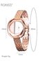 Women's Alloy Strap Quartz Watch and Bracelet Set 2 Pieces Round Dial Rhinestone Decoration Elegant Analog Wristwatch Gift for Women - 7