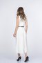 Women's Winter Ecru Trendy Suit Jacket Collar Lined Vest and Belted Midi Skirt Stylish Daily Casual Two-Piece 1156 - 6