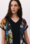 V-Neck Front Cube Stone Digital Printed T-Shirt - 4