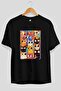 For the Love of Cats 62 Front Cat Printed Black Oversize T-Shirt 100% Cotton Unisex Cat Lover Premium Design
