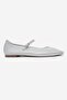 Lunaire White Genuine Leather Single Strap Pointed Toe Women's Ballerina Shoes - 4