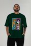 For the Sake of Cat 119 Front Cat Printed Green Oversize T-Shirt 100% Cotton Unisex Cat Lover Premium Design - 5