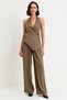 Women's Plus Size Halter Neck Sleeveless Blouse Wide Leg Pants Set Viscose Fabric Daily Casual Stylish - 4