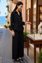 Women's Modal Fabric Shirt Collar Double Pockets Belted Waist Double Suit Long Sleeve Daily Casual Modern Stylish - 2