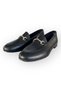 Women's Genuine Leather Buckle Detailed Casual Masculine Loafer Shoes Black - 4