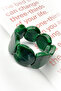 Green patterned beaded bracelet