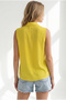 Women's Yellow Sleeveless Viscose Shirt Gml-19000631 - 5