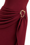 Women's Buckle Detailed Belted Gathering Molded Maxi Dress 9514 - 2