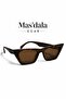 Women's Cat Eye Sunglasses Retro Luxury Acetate Uv-Protective Brown Glass Shiny Design