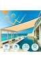 Rectangle Sun Shade Sail, 90% UV Block HDPE Canopy, Breathable Waterproof Awning for Patio, Garden, Pool, Beige - 2