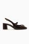Rosita Brown Buckle Women's Heeled Shoes - 2