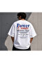 Power Comes Oversize Unisex White T-Shirt with Back Print