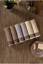 6-Piece Leopard Patterned 30X50 cm Kitchen - Hand Towel Set |   100% Cotton Drying Towel |   Stylish Bordering and High Absorbency - 3