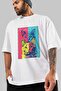 For the Love of Cats 67 Front Cat Printed White Oversize T-Shirt 100% Cotton Unisex Cat Lover Premium Design - 3