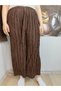 Women's Black Elastic Waist, High Waist, Loose Cut, Wide Leg Trousers 36-46 Size - 4